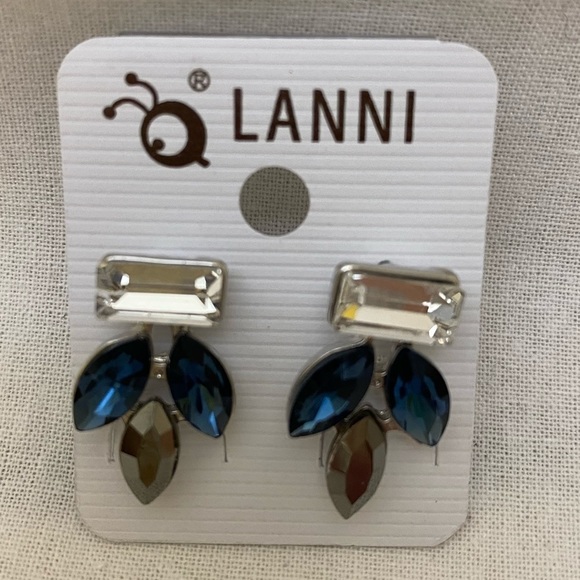Lanni Jewelry - Fashion Pierced Post Earrings Blue Clear NWT